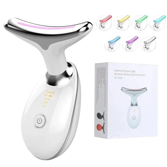 7-Color LED Facial & Neck Massager – Anti-Wrinkle, Lifting & Skin Tightening Tool