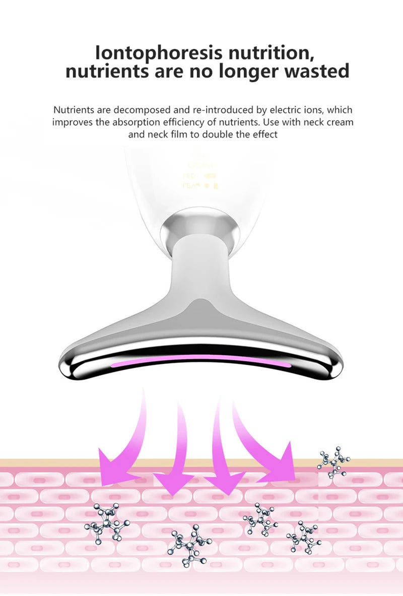 7-Color LED Facial & Neck Massager – Anti-Wrinkle, Lifting & Skin Tightening Tool